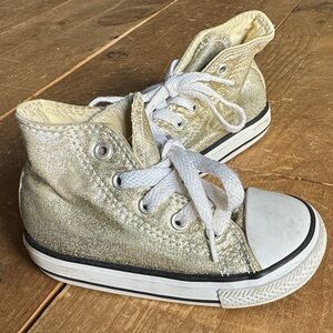 Kids Gold High-Top Sneakers